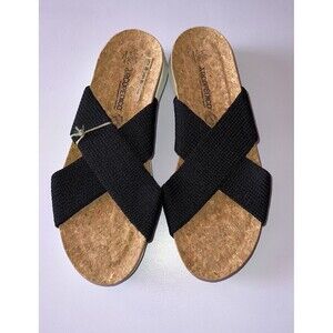 Arcopedico Pantanal Black Knit Crisscross Slide Sandals Woman’s Size EU 40